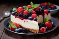 Piece cheesecake berry. Generate Ai