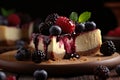 Piece cheesecake fresh berry. Generate Ai