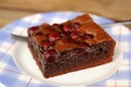 A piece of cherry brownie Royalty Free Stock Photo