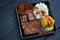 Piece of chocolate brownie cake Royalty Free Stock Photo