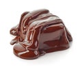 Piece of chocolate covered with melted chocolate Royalty Free Stock Photo