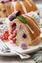 Piece of Christmas Cranberry Cake