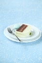 Piece of Christmas Mint Chocolate Yule Log Royalty Free Stock Photo