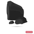 A piece of coal color flat icon for web and mobile design