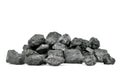 Piece of coal isolated on white Royalty Free Stock Photo