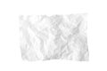 A piece of crumpled wrinkled white office paper isolated on white, texture of writing paper with wrinkles Royalty Free Stock Photo