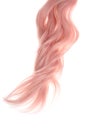 Piece of curly pink hair isolated Royalty Free Stock Photo