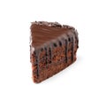 Piece of delicious chocolate cake isolated Royalty Free Stock Photo