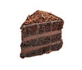 Piece of delicious chocolate cake on white background Royalty Free Stock Photo