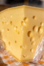 Piece of delicious emental cheese Royalty Free Stock Photo
