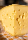Piece of delicious emental cheese Royalty Free Stock Photo