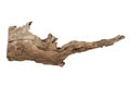 Piece of driftwood driftwood isolated on white background. Royalty Free Stock Photo