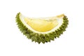 Piece of durian famous food king of fruit isolate on white background with clipping path