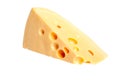 Piece of Dutch cheese with holes Royalty Free Stock Photo
