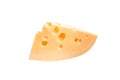 Piece of Dutch cheese with holes Royalty Free Stock Photo