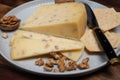 Cheese collection, English cow milk semi-soft, crumbly old stilton blue cheese