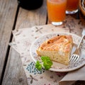 A Piece of Easy Cabbage, Egg and Cumin Pie Royalty Free Stock Photo
