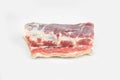 Piece of fat pork ribs, raw meat, isolated on white Royalty Free Stock Photo