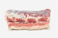 Piece of fat pork ribs, raw meat, isolated on white Royalty Free Stock Photo