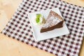 Piece of flourless chocolate cake Royalty Free Stock Photo