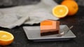 Piece of French Chocolate Orange Mousse Cake. Royalty Free Stock Photo