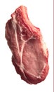 A piece of fresh raw pork meat. Close-up. Isolated on a white background Royalty Free Stock Photo