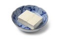 Piece of fresh regular tofu in a Japanese bowl Royalty Free Stock Photo