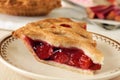 Piece of fresh strawberry and rhubarb pie Royalty Free Stock Photo