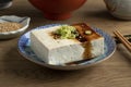 Piece of regular tofu in a Japanese bowl Royalty Free Stock Photo