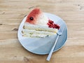 A strawberry frozen yogurt cake. Royalty Free Stock Photo