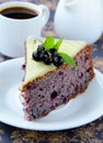 Piece of fruit currant cake Royalty Free Stock Photo