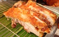 Piece of Golden whole roasted pig