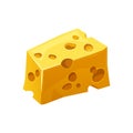 Piece of gouda, edam or maasdam cheese, icon