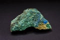 Piece of green Cyanotrichite mineral from France. A hydrous copper aluminium sulfate mineral