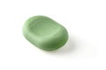 piece of green emollient pistachio soap isolated on white background Royalty Free Stock Photo