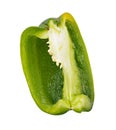 A piece of green pepper on white background Royalty Free Stock Photo