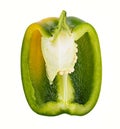 A piece of green pepper on white background Royalty Free Stock Photo