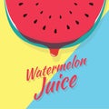 Piece of half watermelon slice, juicy slice of fruit with drops Royalty Free Stock Photo