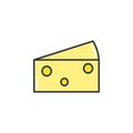 Piece of hard cheese color line icon vector illustration Royalty Free Stock Photo