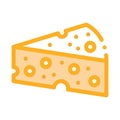 Piece of hard cheese icon vector outline illustration Royalty Free Stock Photo