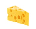 Piece of hard cheese isolated. Swiss or maasdam Royalty Free Stock Photo