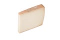 Piece hard cheese isolated on a white background