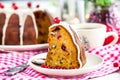 Piece of holiday bundt cake Royalty Free Stock Photo