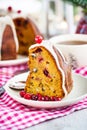 Piece of holiday bundt cake Royalty Free Stock Photo