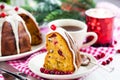 Piece of holiday bundt cake Royalty Free Stock Photo