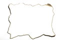 Isolated burned paper on a white background