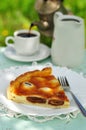 A piece of Italian date and mascarpone tart