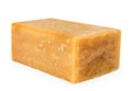 A piece of Laundry soap closeup on a white. Isolated. Royalty Free Stock Photo