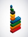 Piece of lego icon. Game design. Vector graphic