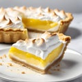 Piece of lemon Cream pie cheese cake with whipped cream